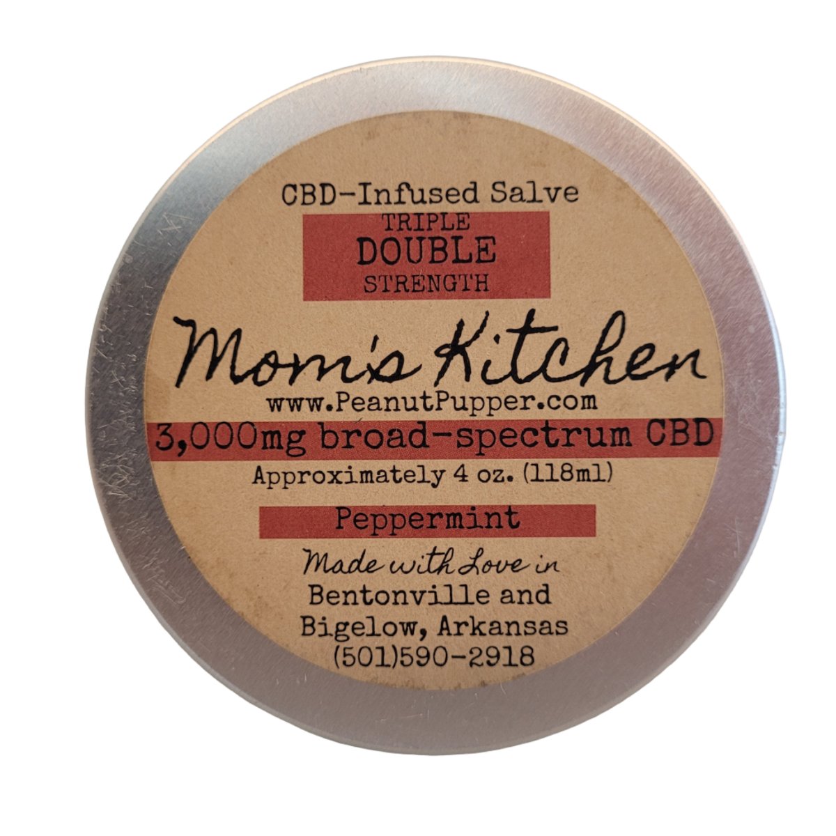 Mom's Kitchen CBD-infused salve triple double strength 3,000 mg broad-spectrum CBD approximately 4 ounces